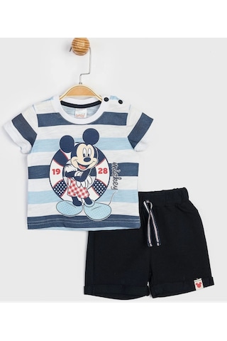 Mickey Mouse Lisanslı Lacivert Erkek Bebek Alt Üst Takım Mc15453 Lacivert