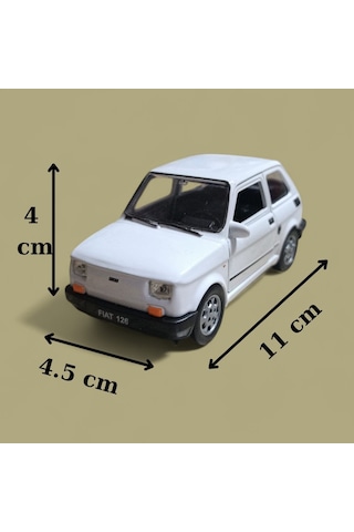 Nostaljik Metal Çek Bırak Beyaz Fiat 126 Araba Kapılar Açılır Diğer