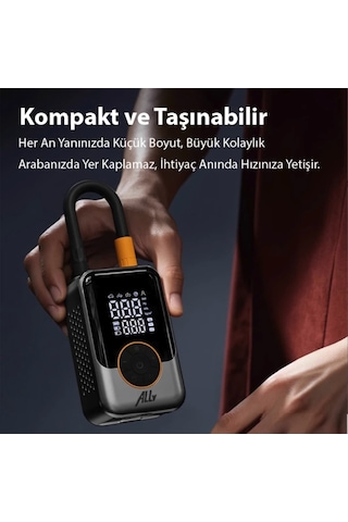 Kablosuz Turbo Şarjlı Araba Lastik Şişirme Kompresörü Tekerlek Şişirme Kompresörü 150 Psi