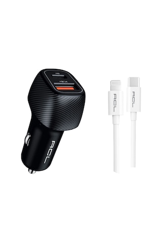 Ac-93 48w Pd 30w Çift Port Hızlı Araç Şarj Cihazı + Type-c Lightning Kablo