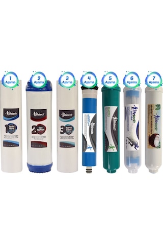 Lifetech 7 Aşama Filtre Seti (Membran Filtreli) Lifetech 7 Aşama Filtre Seti (Membran Filtreli)
