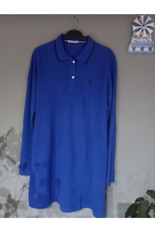Butik Ayvitrin Kadın Kısa Kalem Elbise Lakos Yaka Mavi
