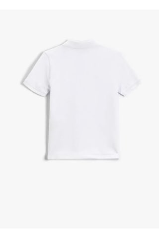 Waynap Unisex Lakos Polo Yaka Okul Tshirt - Beyaz
