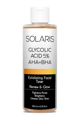 Solaris Gözenek Sıkılaştırıcı Ve Arındırıcı Tonik Glycolic Acid 5% Aha Bha 200 ML