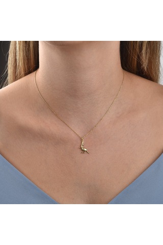 14 Ayar Mikron Altın Kaplama Kanguru Figürlü Gümüş Kolye - Cn00474 Altın