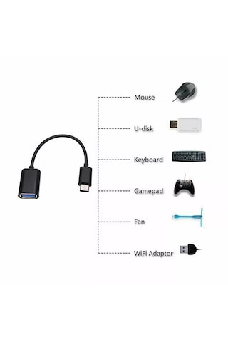 Qasul Type C Usb 3.0 Otg Adaptör - Çevirici Dönüştürücü Siyah