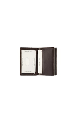 Gencer Leather Hakiki Deri Dikey Kartlık Kahverengi Kahve