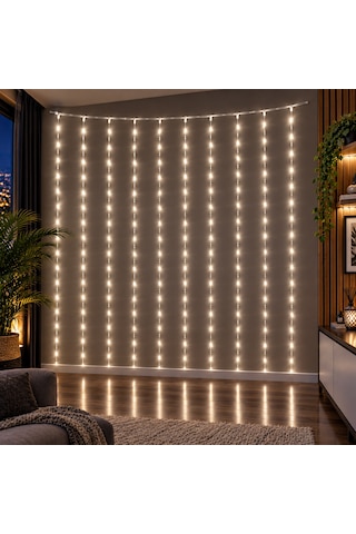 Yuksek Kalite Ultra Parlak Canlı Led Işıklı Salkım Led Işık 3x2 Metre 10 Dallı Gün Işığı Perde Led