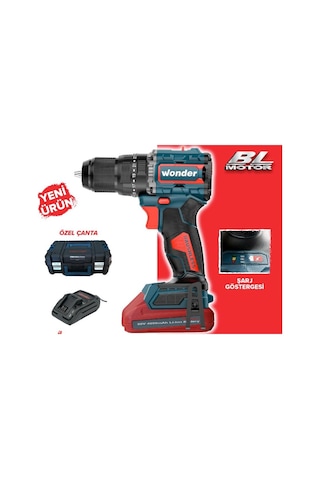 Wonder WAM26S2 20V 2.0AH Li-ion Çift Akülü Kömürsüz Darbeli Matkap