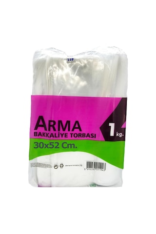 Naksan Arma Şeffaf Naylon 5 Lik 30 x 52 CM. Bakkaliye Poşeti Torbası - 1 KG. - Ort. 85 Adet - 10 Paket