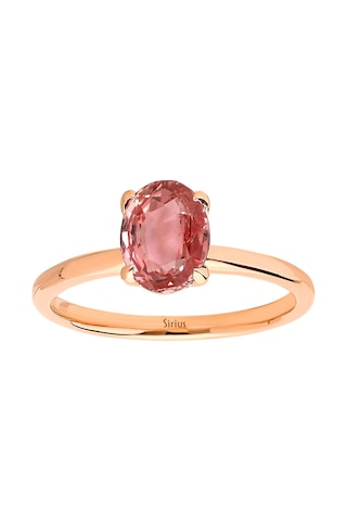 Sirius Oval Kesim Pembe Turmalin Tektaş Yüzük 0831R0018