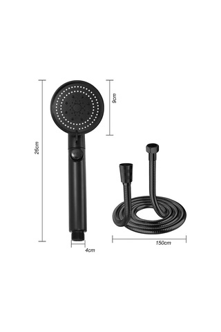 5 Fonksiyonlu Turbo Duş Başlığı Siyah Duş Takımı Siyah