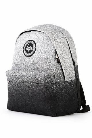Hype Lisanslı 3 Bölmeli Sırt Çantası - Siyah Beyaz Geçişli Laptop Bölmeli Su İtici Kumaşlı Okul Çantası Siyah - Gri