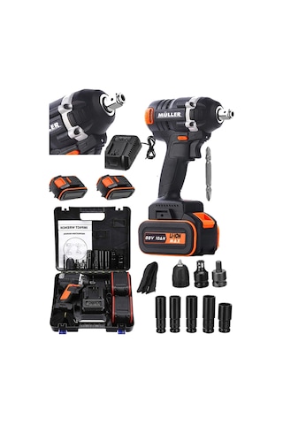 Pro Müller 88 V 10 Ah Motor Korumalı Metal Şanzıman Çift Akülü Darbeli Somun Sıkma Sökme Makinesi Pro Müller 88 V 10 Ah Motor Korumalı Metal Şanzıman Çift Akülü Darbeli Somun Sıkma Sökme Makinesi