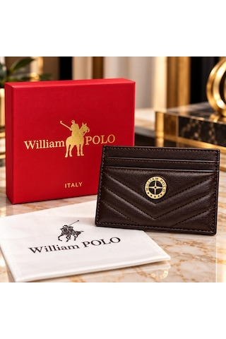 Williampolo Anka Hakiki Deri Unisex Kartlık-ince Tasarım Kahverengi