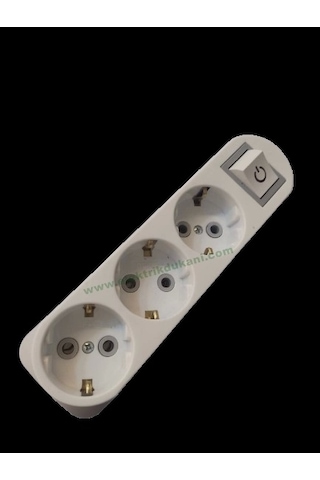 Depa Üçlü Topraklı Fiş Priz Anahtarlı I Tipi Üçlü Priz