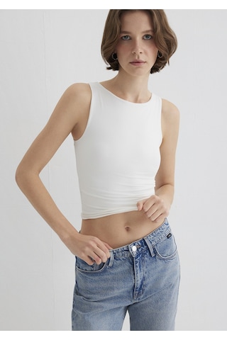 Mavi - Kayık Yaka Beyaz Poliamid Top 1613497-70057 Beyaz