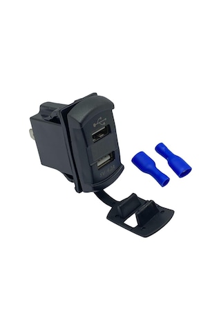 12v-24v Dijital Voltmetre+şarj Cihazlı Usb X 2 4.2a Anahtar Tipi Mavi Işık