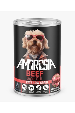 Ambrosia Pate Sığır Etli Yetişkin Köpek Konserve 3 x 400 G