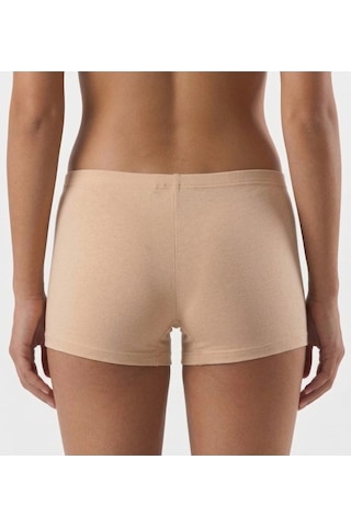 Nacar Store Kadın Likralı %95 Pamuklu Esnek Rahat Boxer Şort Tayt Bej