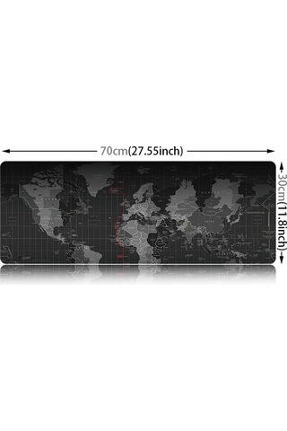 Genişletilmiş Büyük Kaymaz Dünya Haritası Desen Yumuşak Kauçuk Pürüzsüz Kumaş Yüzey Oyunu Mouse Pad Klavye Mat, Boyut: 70 X 30cm