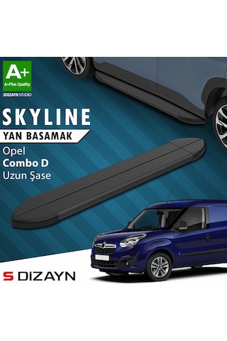 S-dizayn Opel Combo D Uzun Şase Skyline Siyah Yan Basamak 223 Cm 2011-2015 A+ Kalite