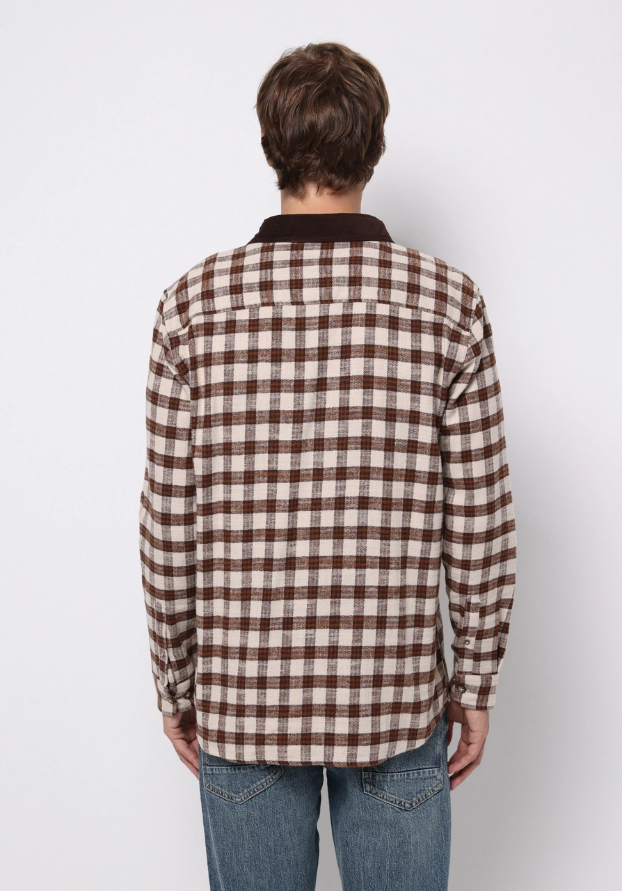 Colin's Colins Comfort Fit Shirt Neck Kareli Erkek Kahverengi Uzun Kol Gömlek Cl1077329 Q1.v2 Brw Kahverengi