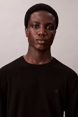 Erkek Regular Fit Merinos Yünü Triko Kazak - Siyah Black