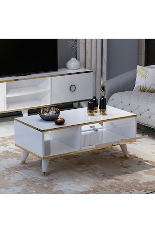 Sophia Orta Sehpa - Beyaz Beyaz