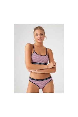 U.s. Polo Assn. Çizgili Büstiyer Slip Takım Lacivert 001