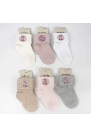 Bukre Aks Kız Bebek Soket Çorap K46292 Asorti Çok Renkli