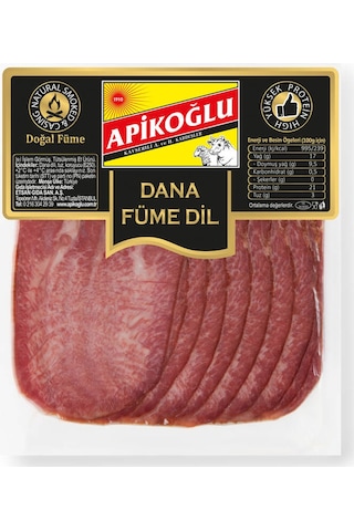 Dilimli Dana Füme Dil 70 Gr. Beşli Paket Toplam 350 Gr.