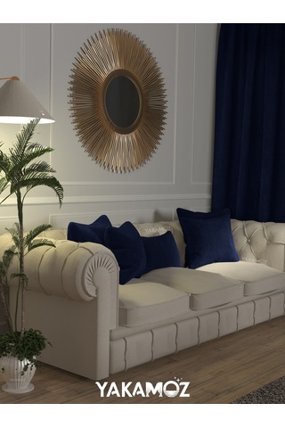 Br Yakamoz Lacivert Kırlent , Yastık Kılıfı Kadife Görünümlü Velvet Touch Serisi Lacivert