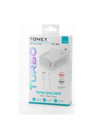 Tonex 20w 4.0a Usb To Type-c Turbo Şarj Başlığı+kablolu Şarj Aleti - Ty20w