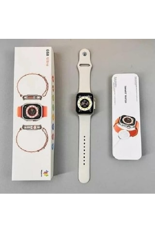 GS8 Watch 8 Ultra Turuncu ve Beyaz Kordonlu Akıllı Saat (İthalatçı Garantili)