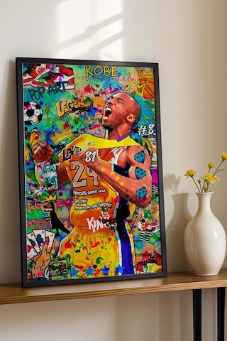 Kobe Bryant Çerçeveli Tablo Basketbol Severlere Hediye Street Art