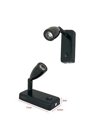 Shuıvan Led Okuma Lambası Günışığı 12v 3w Kısa - Siyah-1183