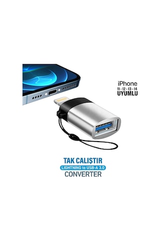 Apple Uyumlu iPhone iPad Usb Çevirici Dönüştürücü Otg Lightning - Usb 3.0 Aktarıcı