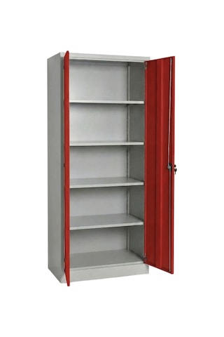 4 Gözlü 5 Bölmeli Dosya Dolabı Kırmızı 92x40x198