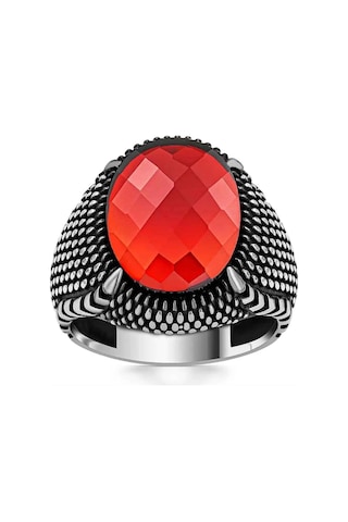 Zirkon Taşlı Pençe Tırnaklı Gümüş Yüzük Gümüş