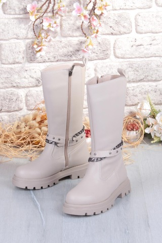 Fort Cool Paris Anatomik Sıcak Astar Kaymaz Taban Kız Çocuk Çizme Bej