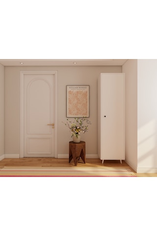 Harput Beyaz Çok Amaçlı Tek Kapaklı Dolap Beyaz