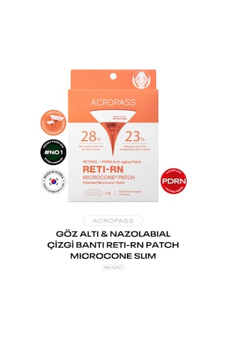 Retinol Ve Pdrn Mikro İğneli Göz Altı Ve Nazolabial Çizgi Reti-rn Microcone Patch Slim 6 Lı
