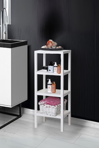 4 Katlı Beyaz Raf Kitaplık & Banyo Düzenleyicisi 100 Cm Beyaz