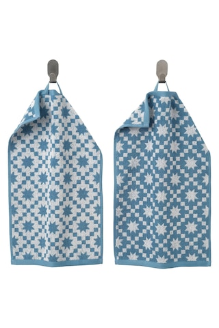 Ikea Pılguldmal Mavi-beyaz 30x50 Cm El Havlusu 2 Adet Beyaz - Mavi