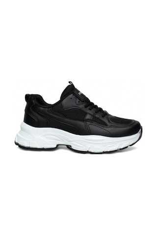 Queen Step 9953-25 Deri Anorak Anatomik Sneaker Siyah Beyaz 36-40 Siyah