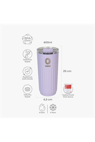 Espressolab Mor Mug Termos 600 Ml No:63 Mor