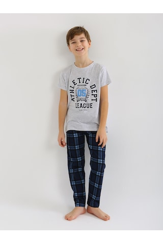Vitmo Erkek Çocuk Kısa Kollu %100 Pamuklu Pijama Takımı League KARMELANJ