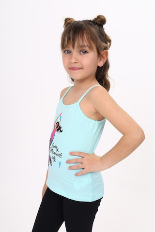 Toontoy Kids Toontoy Kız Çocuk Deniz Kızı Baskılı Pul İşlemeli Atlet Mint Yeşili