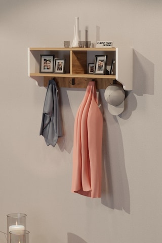 Portmanto Duvar Askısı Modern Askılık Vestiyer - Beyaz & A.çam Diğer